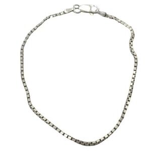 Vintage Milor Italy Sterling Silver 925 Box Chain Lobster Closure Bracelet 7.5"‎